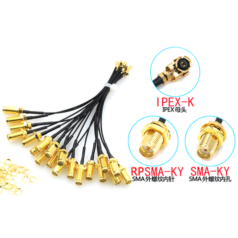 5Pcs SMA Connector Cable Female to uFL/u.FL/IPX/IPEX UFL to SMA Female RG1.13 Antenna RF1.13 Cable Assembly RP-SMA-K ► Photo 1/6