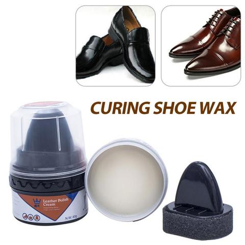 HOT! 40g Multi-functional White/Black Shoe Polish Colorless Light Shoes Rub Leather Cleaner Shoes Brush Care Sponge Wax TSLM1 ► Photo 1/6