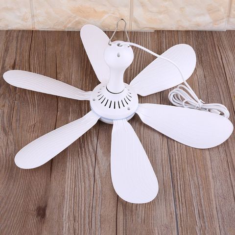 Premium New 6 Leaves 5V USB Ceiling Fan Air Cooler Hanging USB Powered 16.5inch Tent Fans for Camping Outdoor Dormitory Home Bed ► Photo 1/6