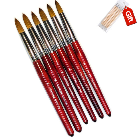 UsiDaer Gel Nail Brush High-Grade Wood Texture Big Mahogany Round Kolinsky Art Pen Crystal Carved Powder Flower Shaping Paint ► Photo 1/6