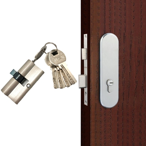 Double Open Lock Door Window Security 60 70 80 90mm Cylinder Key Anti-Theft Entrance Brass Door Lock Lengthened Core ► Photo 1/6
