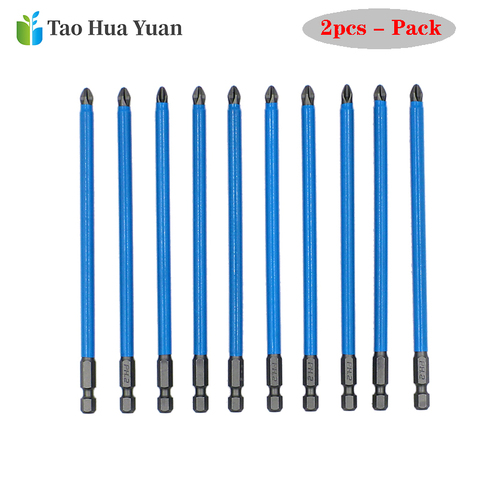 Hot 2pc S2 Anti Slip Magnetic Long Reach Electric Screwdriver Bits Set PH2 127mm 1/4 Hex Shank Single Side Reduces Tool Set AA ► Photo 1/6