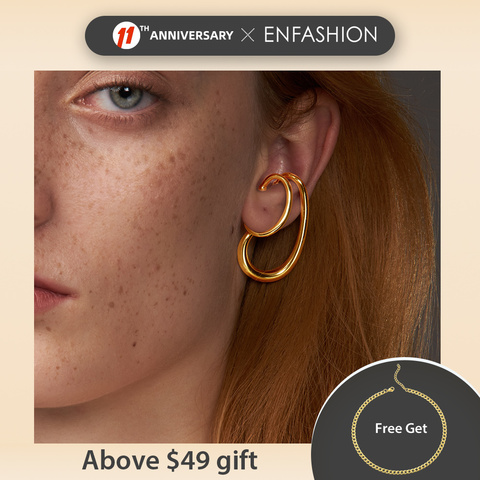 ENFASHION Irregular Line Earrings For Women Gold Color No Piercing Ear Cuff 2022 Fashion Jewelry Friends Gifts Kolczyki E1206 ► Photo 1/6