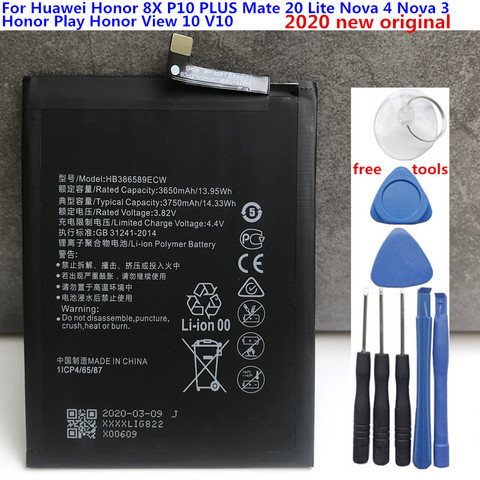 Original New 3750mAh HB386589ECW Battery For Huawei Nova 3 PAR-LX1 PAR-LX1M PAR-LX9 PAR-AL00 PAR-TL20 Batteries + Tools ► Photo 1/2