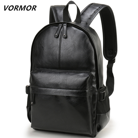VORMOR Brand Men Backpack Leather School Backpack Bag Fashion Waterproof Travel Bag Casual Leather Book bag Male ► Photo 1/6