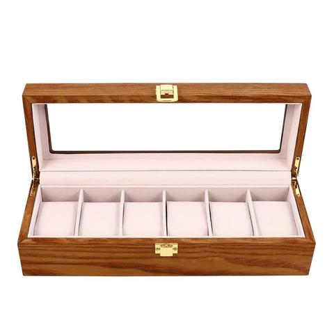 1Pc Wooden Watch Storage Box Eco-friendly Durable Practical Watch Case Watch Box Watch Display Box for Store Home Shopping Mall ► Photo 1/6