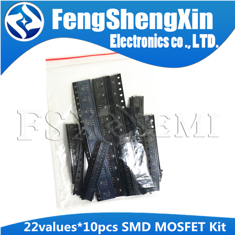 22values*10pcs=220pcs  SMD MOSFET Audion Kit  SS8050 78L05 TL431 D882 AO3401 AO3400 SI2300 SI2306 SI2305  2N7002 B772 662K ► Photo 1/1