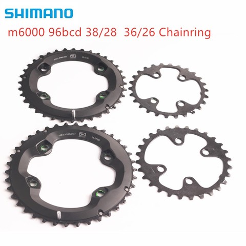 shimano DEORE m6000 chainring 96bcd 38 28t 36 26t for DEORE slx xt m7000 m8000 crankset 22 speed ► Photo 1/5