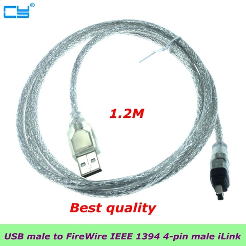 USB Male to Firewire IEEE 1394 4 Pin Male iLink Adapter Cord firewire 1394 Cable for SONY DCR-TRV75E DV best quality ► Photo 1/3