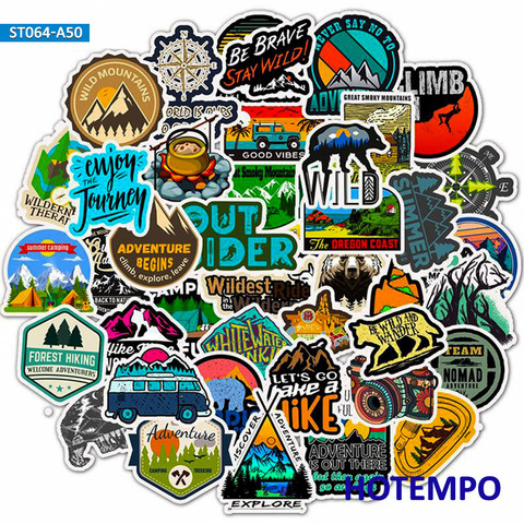50pcs Outdoor Wild Camping Adventure Climbing Travel Landscape Stickers for Mobile Phone Laptop Luggage Guitar Case Art Stickers ► Photo 1/6