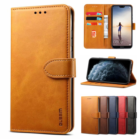Leather flip case for huawei p20 p30 p40 lite p smart z p20 p30 p40 pro p40 liteE nova 3i nova 5t cover wallet p smart 2022 ► Photo 1/6