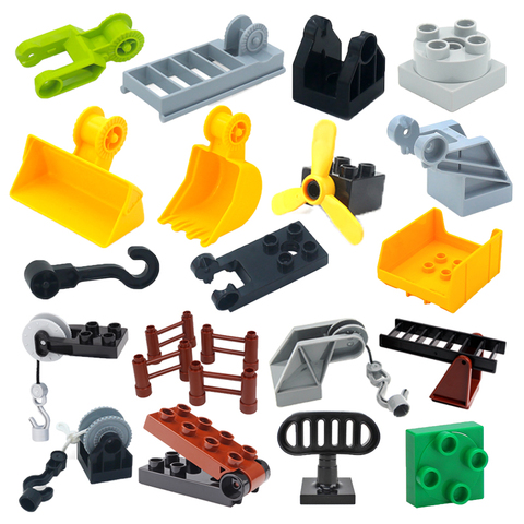 Creativity Big Size Building Blocks Construction Mechanical Accessories Hook Ladder Compatible Duplos Assemble Toys For Children ► Photo 1/6