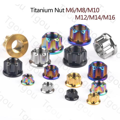 Tgou Titanium Nut M6/M8/M10/M12/M14/M16 Flange Nuts for Motorcycle Bicycle Car ► Photo 1/6