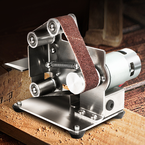 Mini Electric Belt Sander DIY Polishing Grinding Machine Fixed Angle Sharpening Machine Blade Desktop Cutter Edges Power Tool ► Photo 1/6