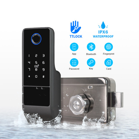 IPX6 Waterproof Fingerprint Door Lock, Outdoor Bluetooth Smart Locks, Wifi Passcode IC Card Keyless Enter Electronic Lock ► Photo 1/6