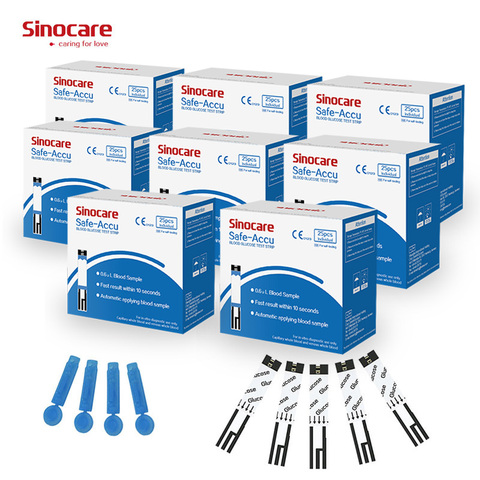 (200pcs for Safe-Accu) Sinocare Blood Glucose Separated Test Strips and Lancets for Diabetes Tester ► Photo 1/2