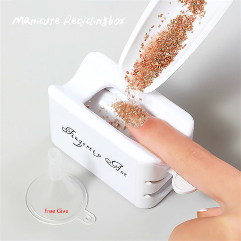 Double Layer Glitter Powder Drill Nail Art Manicure Tools Profesional Jewelry Recycling Box Storage Portable Container White DIY ► Photo 1/6