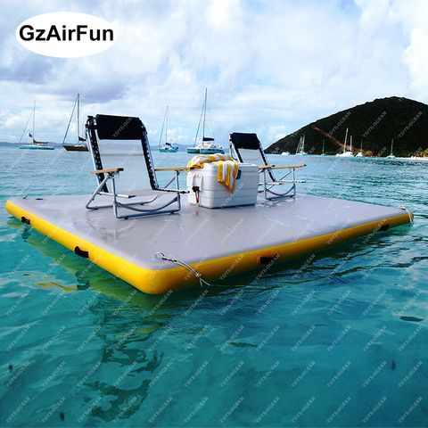 Outdoor Inflatable Water Floating Dock Inflatable Swim Deck Platform Dock with None-Slip Surface ► Photo 1/6