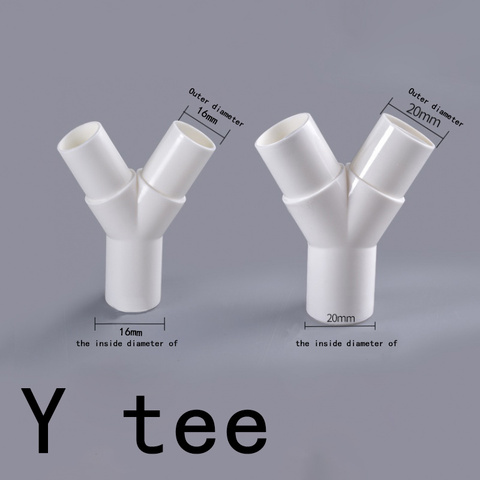PVC plastic Y type tee Y tee fork water pipe tee drip box tee joint 16mm / 20mm 1Pcs ► Photo 1/6