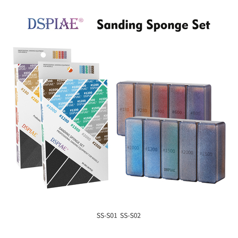 DSPIAE #180~#2500 Sanding Sponge Set Containing Storage Boxes Professional Polishing Equipment For Modeler ► Photo 1/6