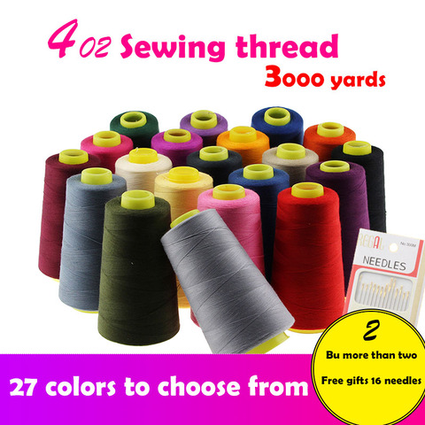 3000Yard Multicolor Sewing Thread Industrial Machine Supplies 402 Threads for Sewing Spool Polyester ► Photo 1/6