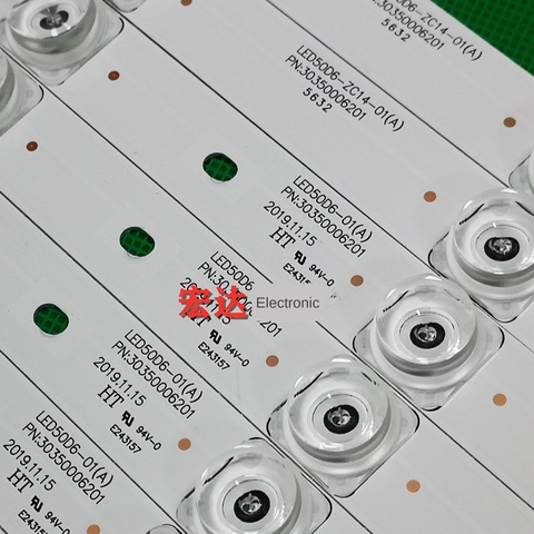 New 12 PCS 6LED 495mm LED backlight strip for LE50A7100L LED50D6-ZC14-01(A)(A)30350006202 30350006201 30350006205 V500HJ1-PE8 ► Photo 1/3