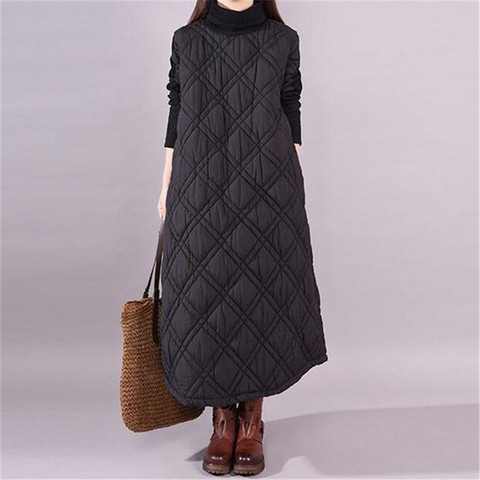 2022 Brand elegant Long Women's coat Plus size Autunm and Winter maxi Jackets M-6XL 7XL black coats Female Outerwear Parkas ► Photo 1/4