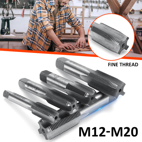 2pcs M12 M14 M16 M18 M20 HSS Right Hand Machine Straight Fluted Fine Screw Thread Metric Plug Hand Tap Drill Set Hand Tools ► Photo 1/6