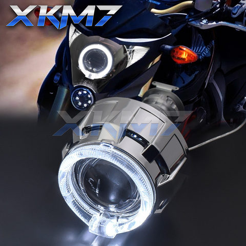 Motorcycle Spotlight Tuning Accessories Projector Headlight Lenses Bi-xenon Lens 2.0 Angel Eyes Full Kit Bike Lights Retrofit ► Photo 1/6