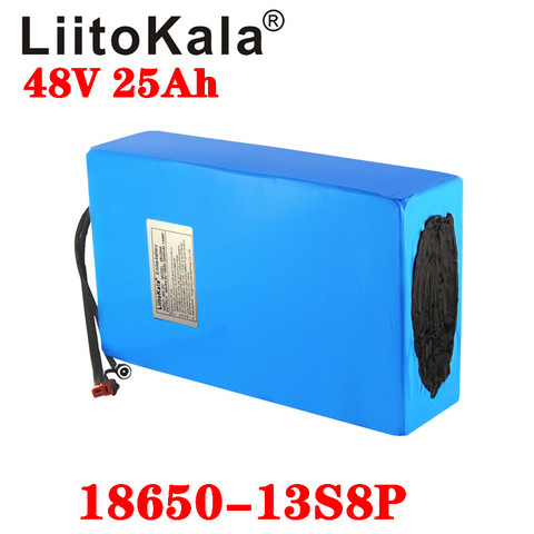 LiitoKala 48V 25ah 48V battery 18650 13S8P Lithium Battery Pack 1000W electric bicycle battery Built in 50A BMS+54.6V 2A charger ► Photo 1/4