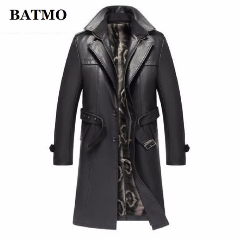 Batmo 2022 new arrival autumn&winter real Leather thicked trench coat men,Leather jacket men,plus-size S-5XL ► Photo 1/5