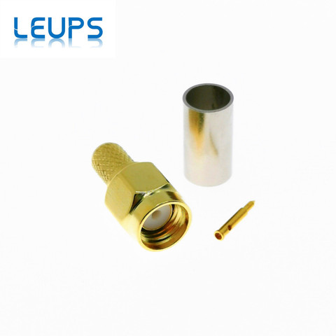 10pcs SMA Male Plug Or RP-SMA Male (Female Pin) Jack Crimp RG58 LMR195 RG142 RG400 RG223 RF Connector ► Photo 1/6