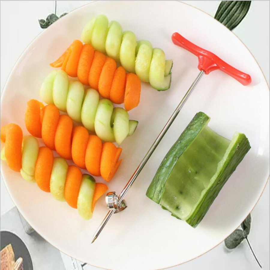 1PC Kitchen Accessories Banana Slicer Fruit Vegetable Sausage Slicer  Stainless Steel Banana Cutter Salad Sundaes Tools Cooking Tools