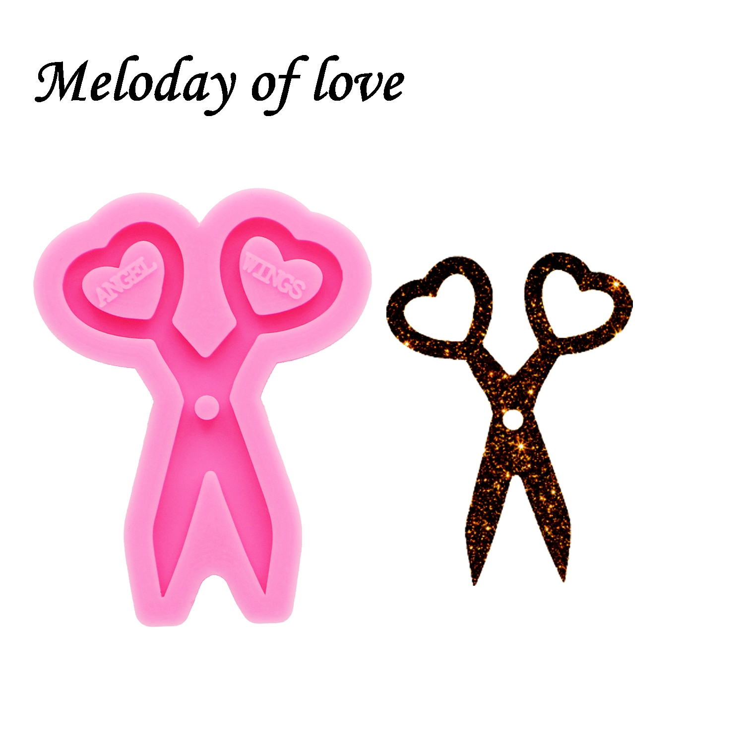 Silicone mold for earrings in the form of scissors Mold for epoxy and UV resin. 