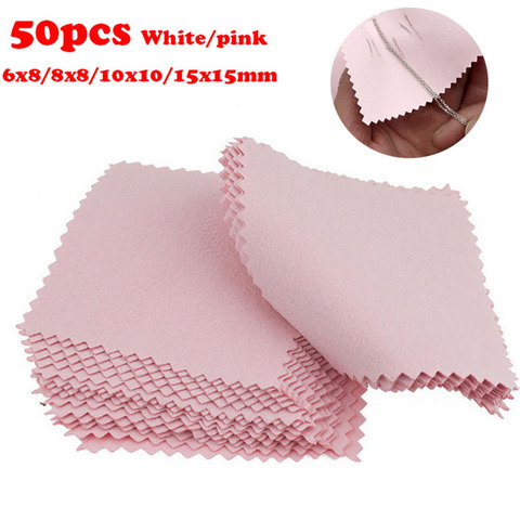 50pcs/lot Jewelry Clean Polish Cloth for Ring Necklace Jewelry Glasses Lens Phone Screen Soft Wiping Napkins 8/10/15mm Wholesale ► Photo 1/6