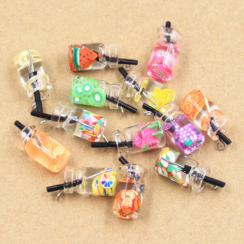 10pcs Charms Fruit Orange Apple Strawberry Lemon Juice Pendant Crafts Making Findings Handmade Jewelry DIY for Earrings Necklace ► Photo 1/6