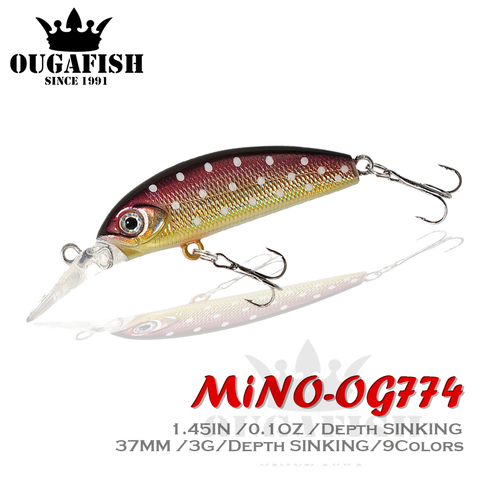 2022 Mino Fishing Lure 3G 37mm Sinking Winter Fishing Tackle For Pike Accessories Double Hooks Artificial Bait Fish Fake  Goods ► Photo 1/6