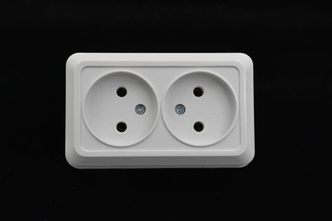 Double Socket without grounding     EU STANDARD, Two hole socket without earthing ► Photo 1/2