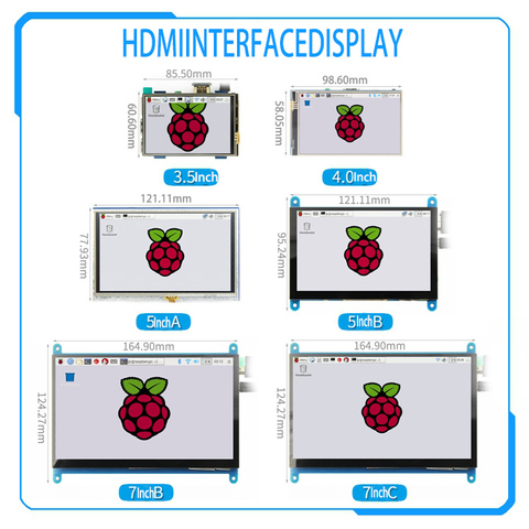[HDMI Series] 3.5 inch/4 inch/5 inch/7 inch Raspberry Pi 4th generation HDMI resistive/capacitive touch screen ► Photo 1/6