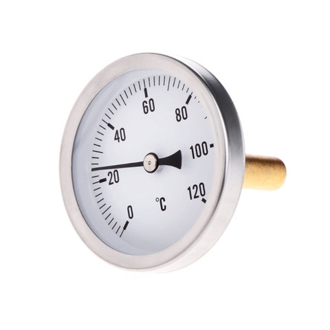 63mm Dial Horizontal Thermometer Aluminum Temperature Gauge Meter Liquid Water ► Photo 1/6