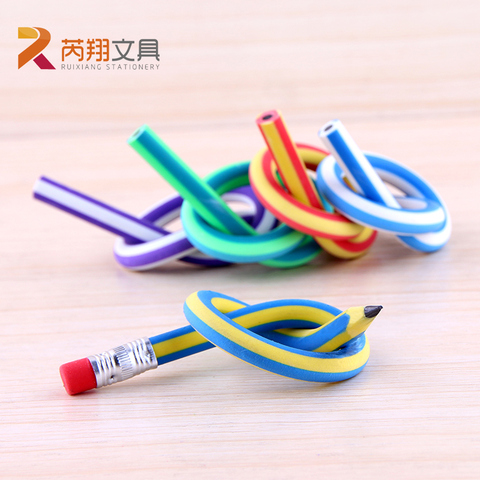 2022 New Arrival 5PCS Korea Cute Stationery Colorful Magic Bendy Flexible Soft Pencil with Eraser Student School Office Supplies ► Photo 1/1