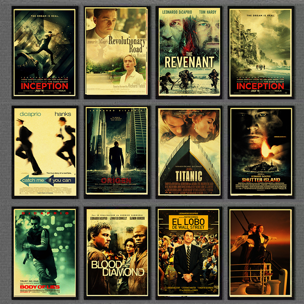 Buy Online Leonardo Dicaprio Classic Movie Titanic The Revenant Blood Diamond Retro Posterkraft Paper Wall Art Home Bar Alitools