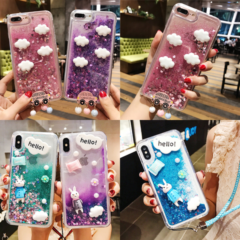 3D Cartoon Glitter Quicksand Phone Case for Vivo Y19 Y17 Y15 Y12 Y11 Y93 Lite Y91C Y95 Y97 Y81 Y85 Y70S Y50 Y30 S1 Pro Z6 Z5 Z5X ► Photo 1/6