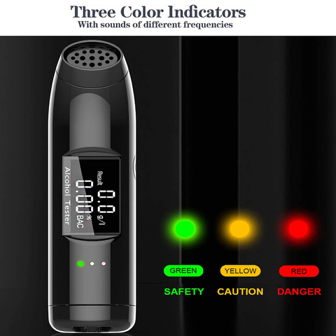 LAMJAD Newest  Breath Alcohol Tester  Professional Breathalyzer With LCD Screen Digital Alcohol Detector Powered By USB Charger ► Photo 1/6