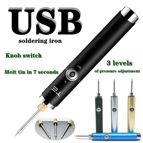 New product Knob wireless soldering iron 3 gears power adjustable usb charging soldering iron 510 interface soldering iron tip ► Photo 1/6