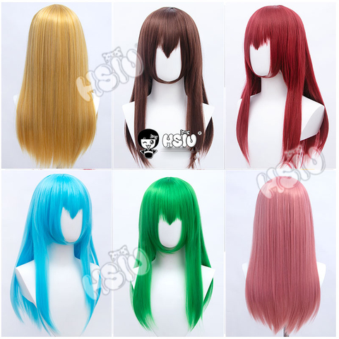 「HSIU Brand」26 Colors 60cm Long Straight Hair Pink Gray  White purple Black pink Fiber synthetic wig + Free brand wig net ► Photo 1/6