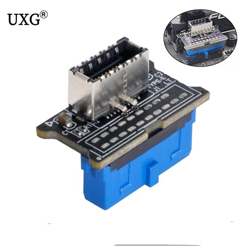 Vertical USB 3.1 Front Panel Socket Key-A Type-E to USB 3.0 20Pin Header Male Extension Adapter for Motherboard ► Photo 1/5