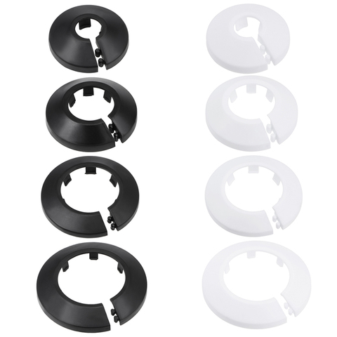 uxcell 8 Pcs Pipe Collar 13/17/21/25/33/35/41.5/44/50mm PP Radiator Escutcheon Water Pipe Cover Decoration White/Black ► Photo 1/1