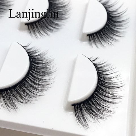 New 3 pairs natural false eyelashes fake lashes long makeup 3d mink lashes extension eyelash mink eyelashes for beauty #X11 ► Photo 1/6