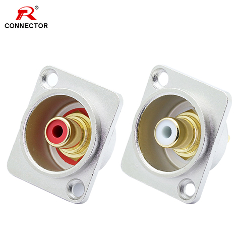 2pcs Excellent RCA Panel Mount Chassis Connector, Female, Silver RCA Female Socket, Red&White Colors Available ► Photo 1/6